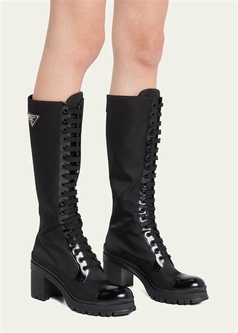 Prada lace up combat boots